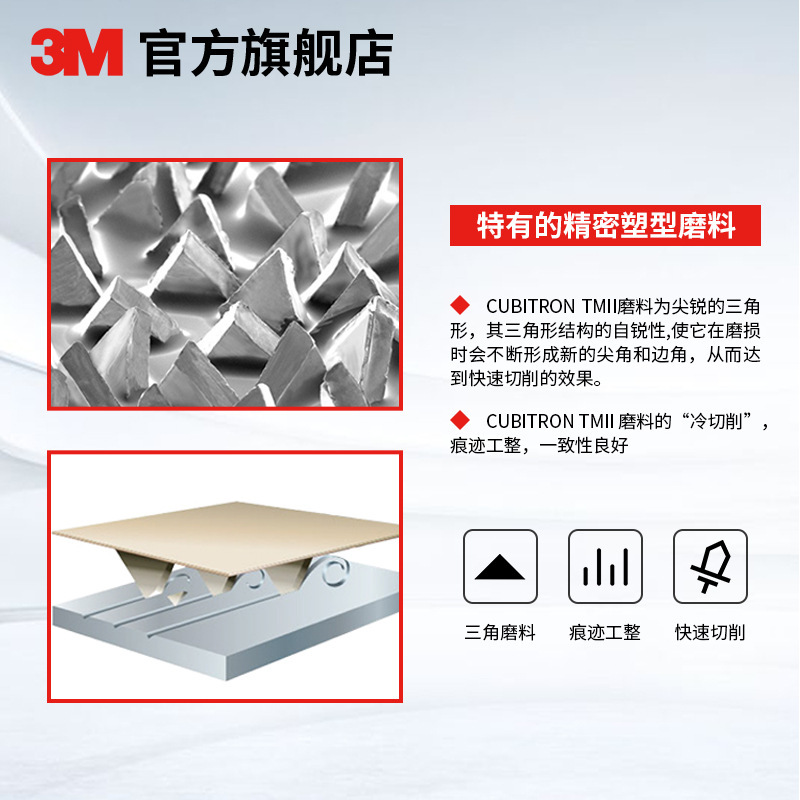 3M726A软布基砂带陶瓷400目100*915精密金属打磨抛光锋芒砂带