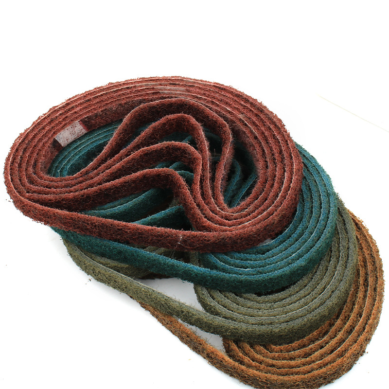 3M尼龙砂带不织布抗拉伸纤维环形铝合金不锈钢拉丝金属打磨抛光