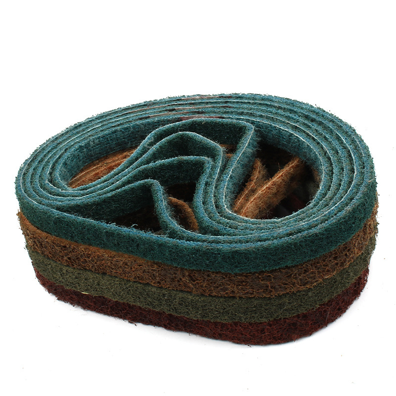 3M尼龙砂带不织布抗拉伸纤维环形铝合金不锈钢拉丝金属打磨抛光