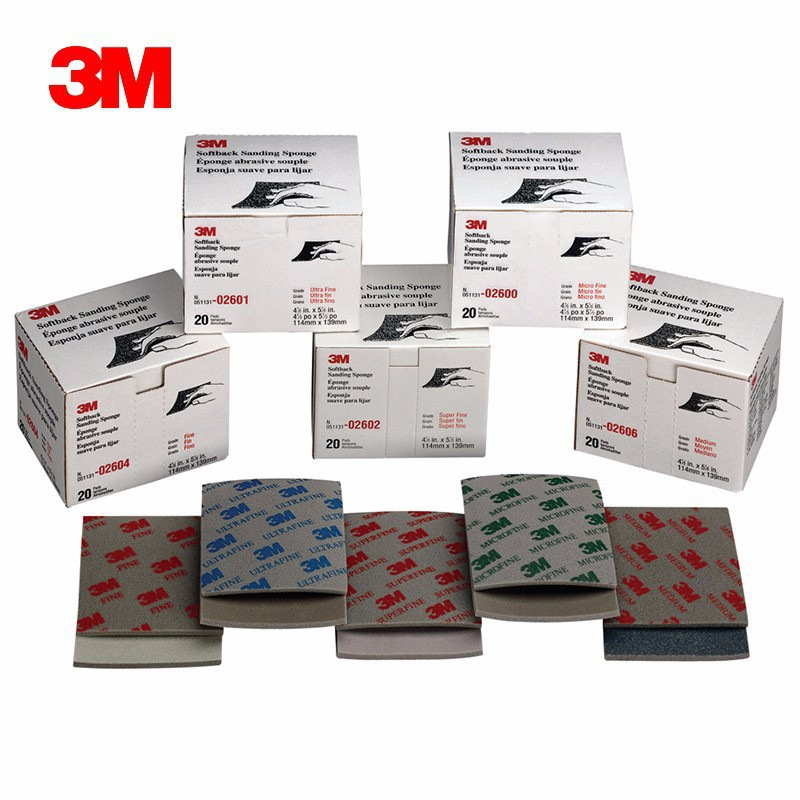 3m海绵砂纸 2600研磨抛光沙块2601-2604泡棉模型塑料打磨