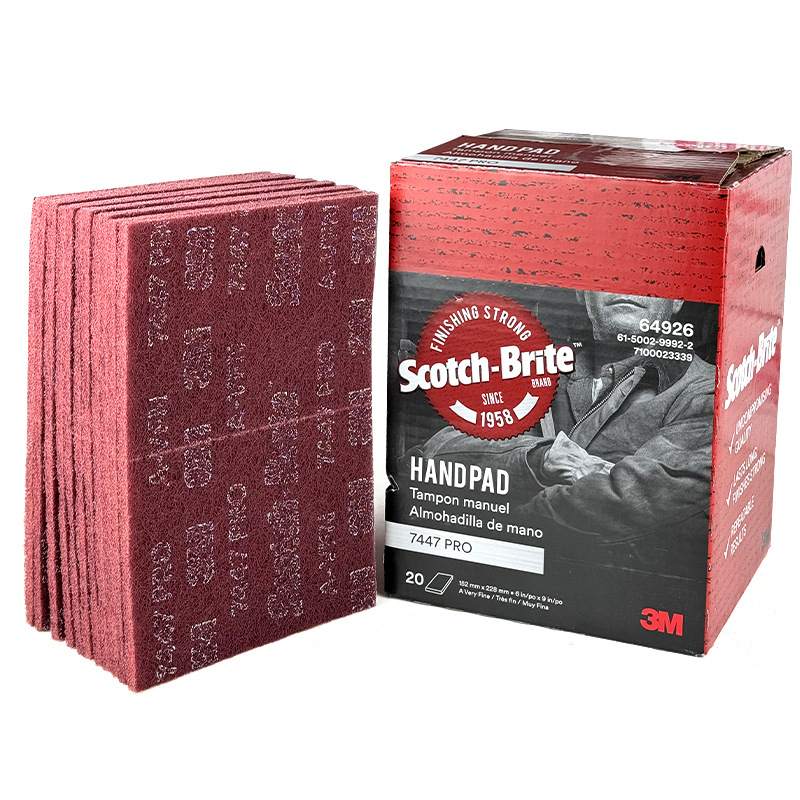 3M7447PRO工业百洁布Scotch-Brite20片盒抛光拉丝氧化铝6*9英寸 152*228mm