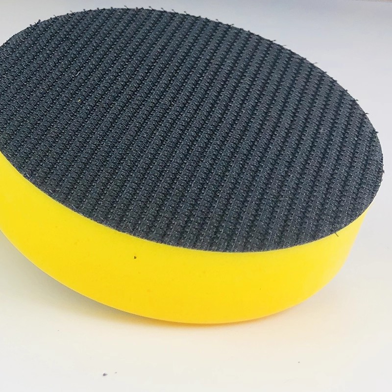 3M14736U黄色3寸打蜡托盘 7403气动抛光机海绵盘自粘式羊毛抛光轮