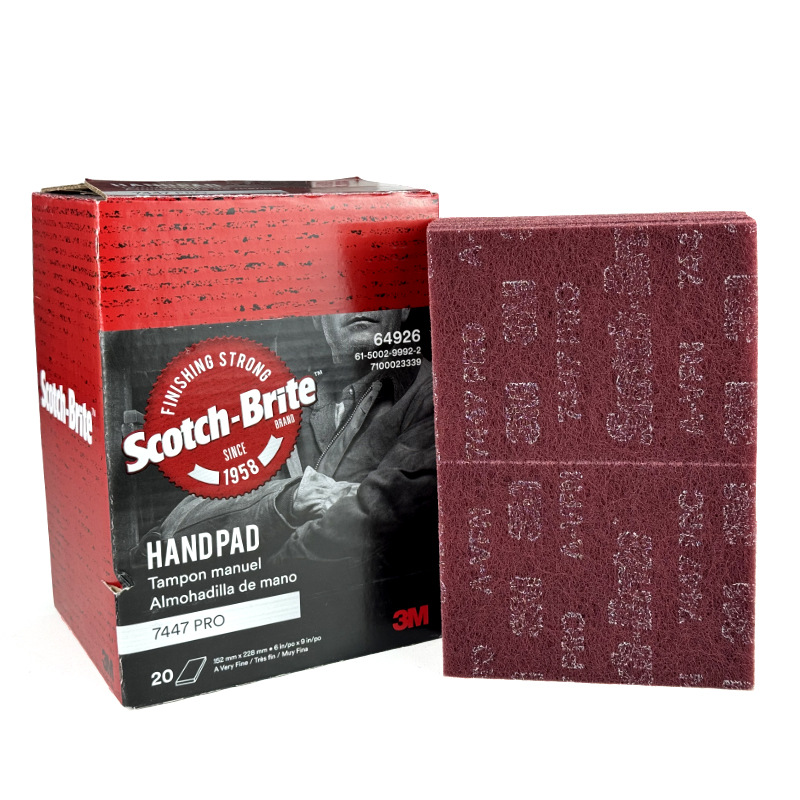 3M7447PRO工业百洁布Scotch-Brite20片盒抛光拉丝氧化铝6*9英寸 152*228mm
