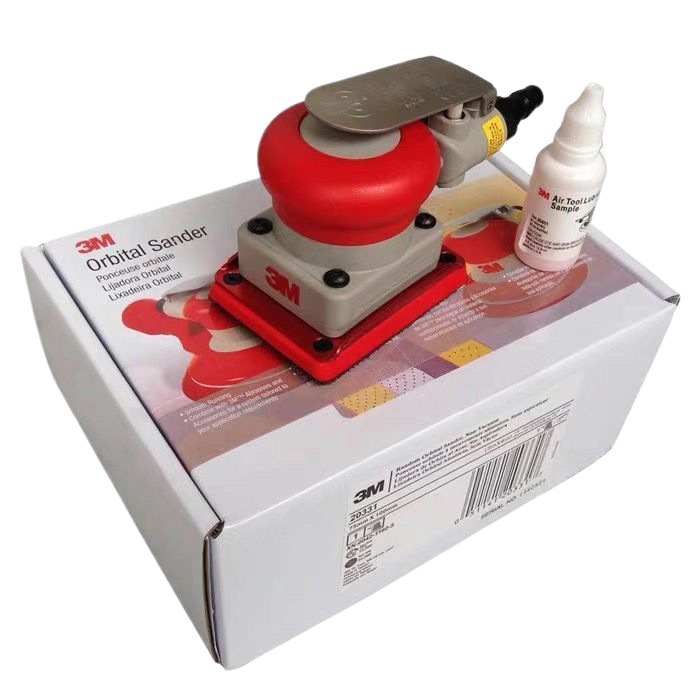 3M 5寸气动打磨机20317工业级干磨机方形砂纸机打蜡圆形磨机 偏心震动圆砂机工业抛光