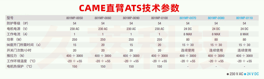 意大利CAME直臂平开门机ATS