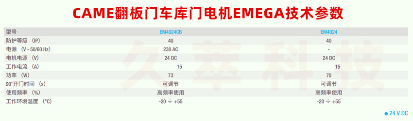 意大利CAME翻板车库门电机EMEGA
