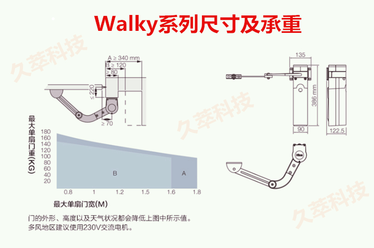 意大利Nice人行通道用曲臂平开门机Walky电机尺寸