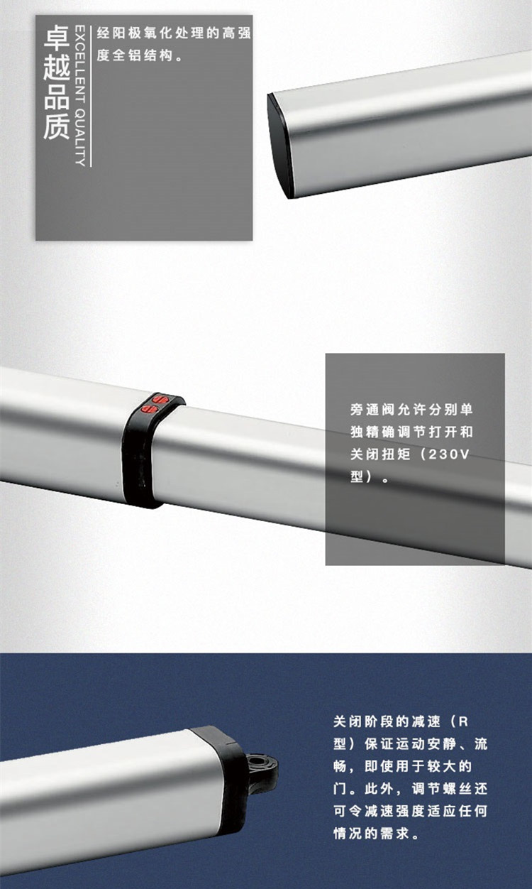 意大利BFT液压直臂式平开门机LUX系列产品特点