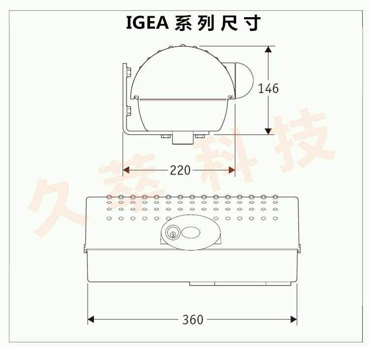 意大利进口BFT机电平开门电机IGEA BT产品尺寸
