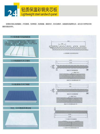 轻质保温彩钢夹芯板