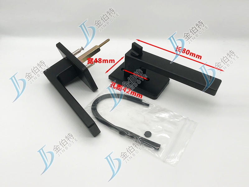 极简极窄门锁  双玻 黑色 