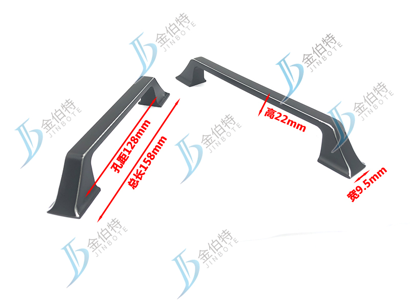 柜门拉手 铬-黑 9307-128  