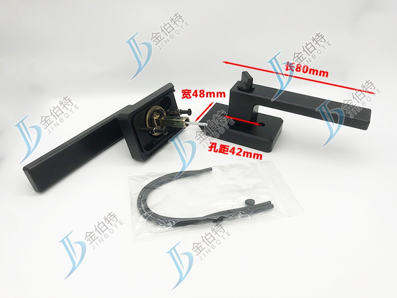 极简极窄门锁  单玻35斜 黑色 孔距42mm 