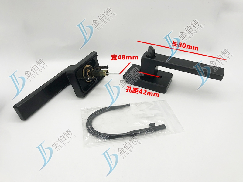 极简极窄门锁  单玻45斜 黑色 孔距42mm 