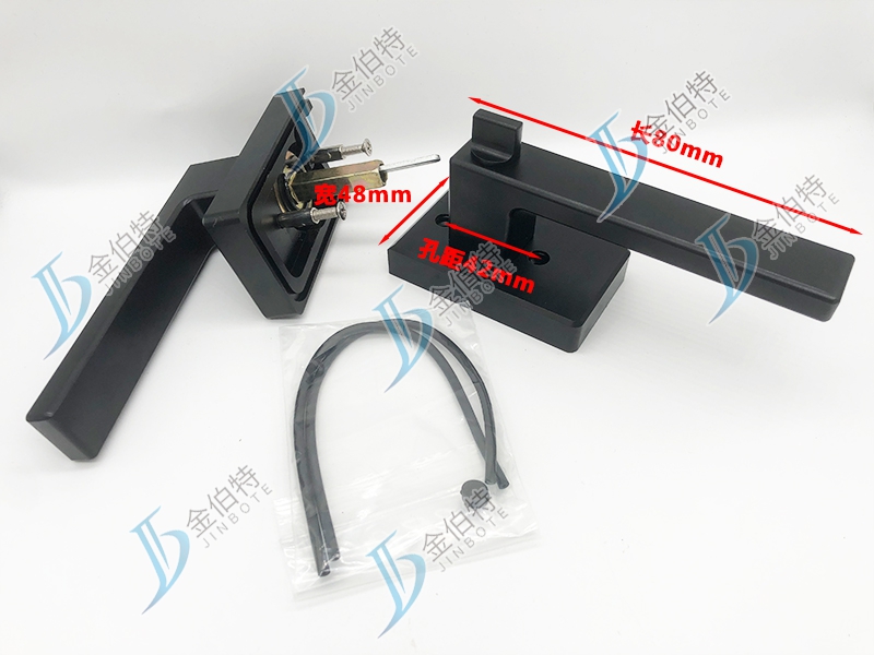 极简极窄门锁  单玻 黑色 孔距42mm