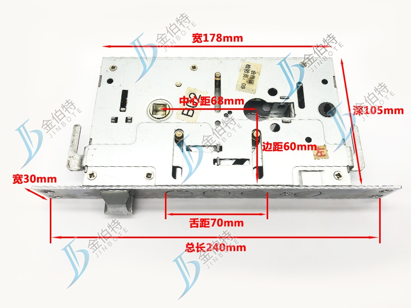 防盗门双防锁体 保德安三向三舌