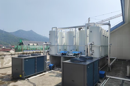 安庆中医院空气能模块承压热水系统