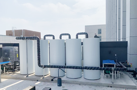 长丰县岗集格林豪泰酒店空气能模块承压热水系统