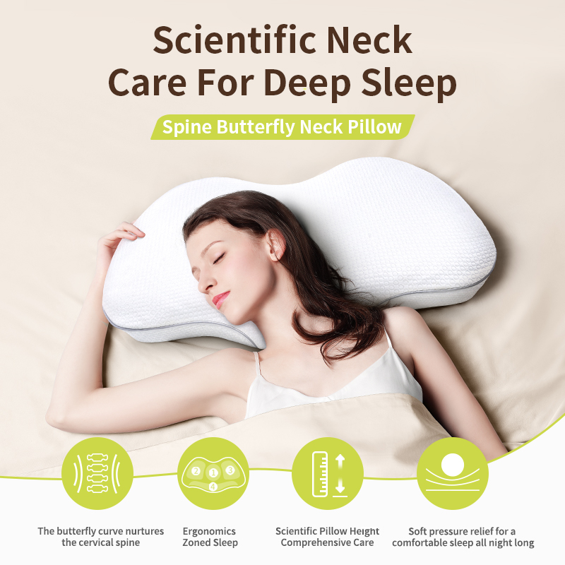 Butterfly Neck Support Pillow – Cervical Care Pillow for Deep Sleep, Ergonomic Memory Foam with Slow Rebound, Specially Designed for Home Use