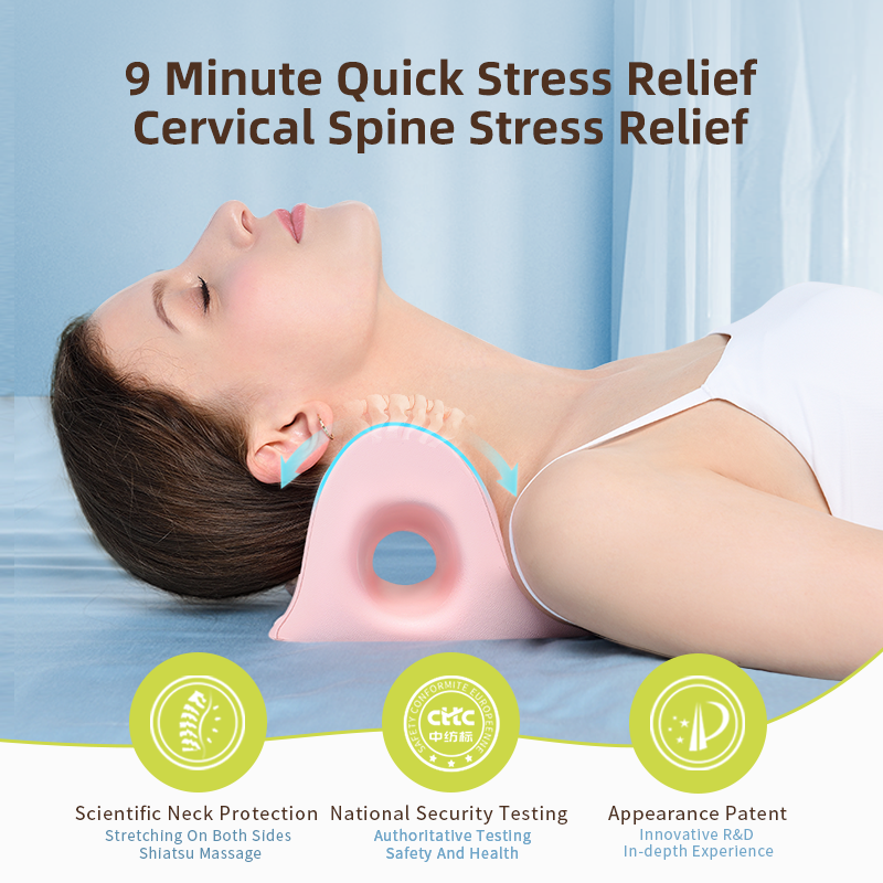 Cervical Pillow for Sleeping – Specifically Designed to Correct Straightened/Reversed Neck Curve, Reduce Dowager's Hump, Support Shoulders & Neck, with Acupressure Massage (Snail-Shaped Design)