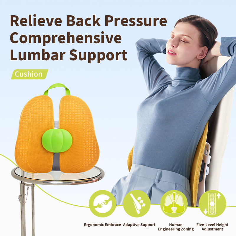 Lumbar support cushion for office prolonged sitting, ergonomic backrest pillow, car seat back cushion