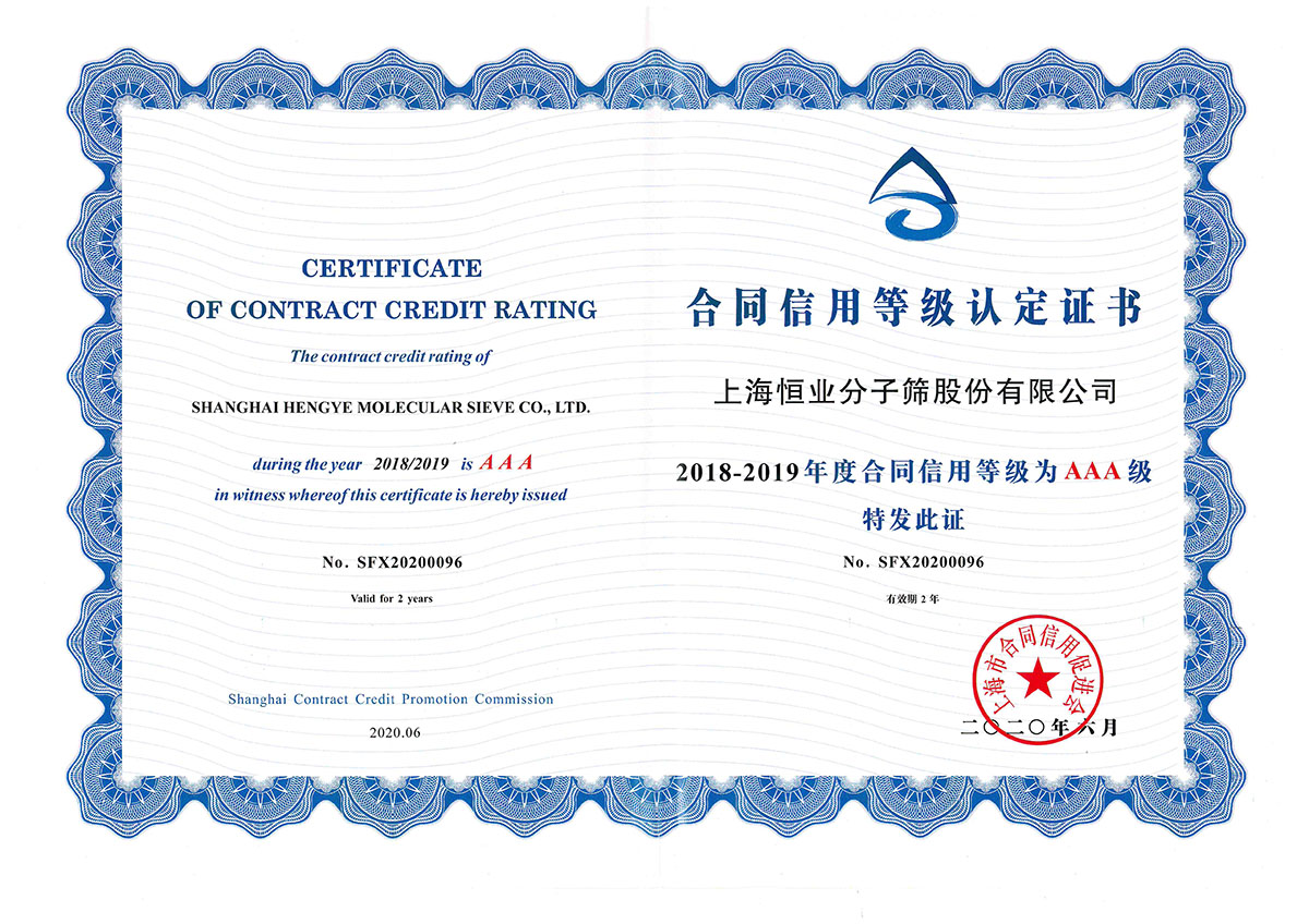 2018-2019年度合同信用等級AAA級