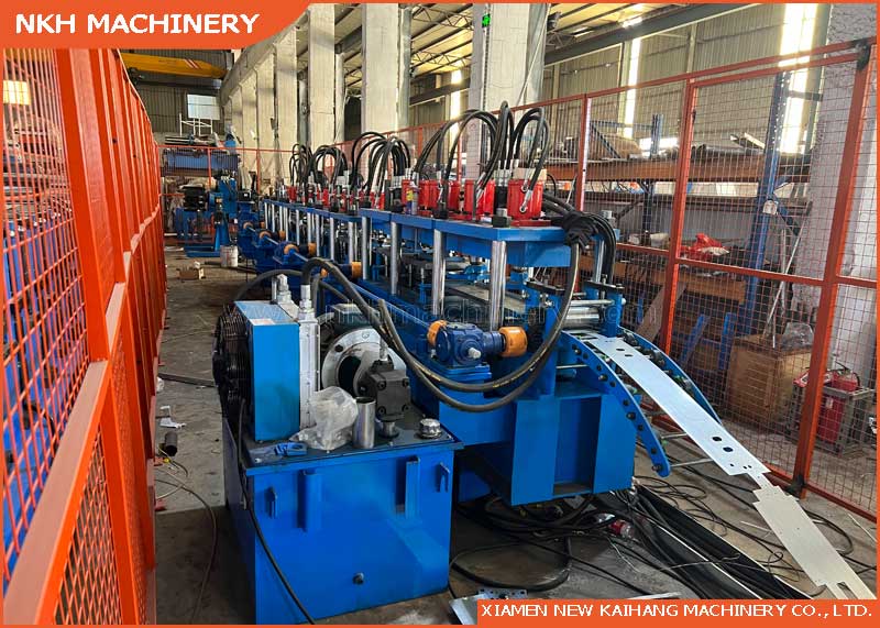 YX48 Roll Forming Machine for door guide rails with multi holes punch