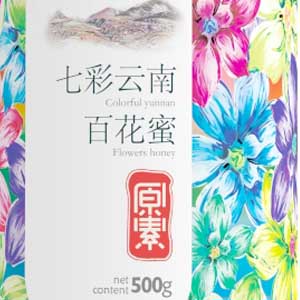 七彩云南元素蜂蜜包装设计