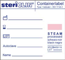 VP Stericlin 泰瑞琳 容器灭菌标签 container labels 蒸汽灭菌指示标记卡/灭菌记录卡