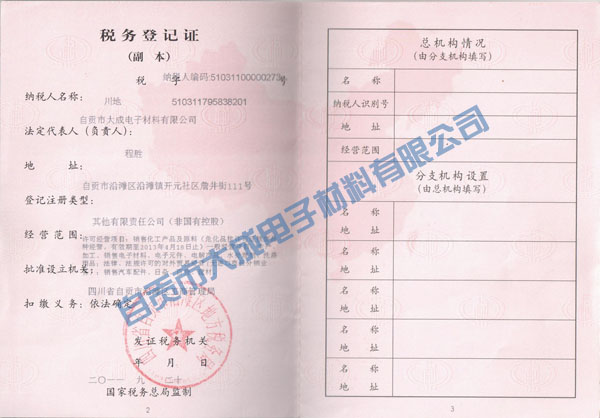 地稅登記證（副本）
