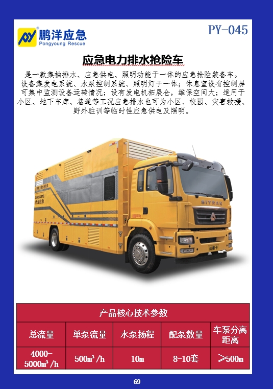 应急电力排水抢险车