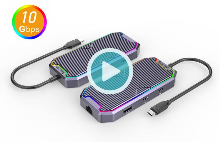 D1029L: The Ultimate USB-C Multiport Adapter in Gaming RGB Style