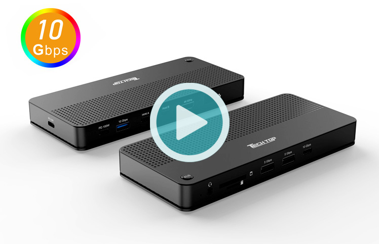 D1077A: 10-in-1 USB3.2 10Gbps Type-C Docking with KVM Switch