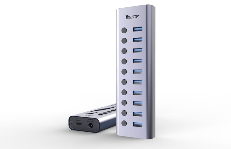 H1315A: USB3.2 5Gbps Type C to 10 Ports 5Gbps Hub with ON/OFF Switches