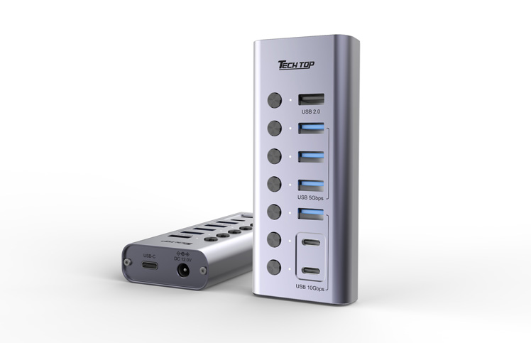 H1316A: USB3.2 10Gbps Type-A/C to 7-Port HUB