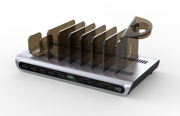 P1230A: 140W 10-Port GaN Smart Charging Station