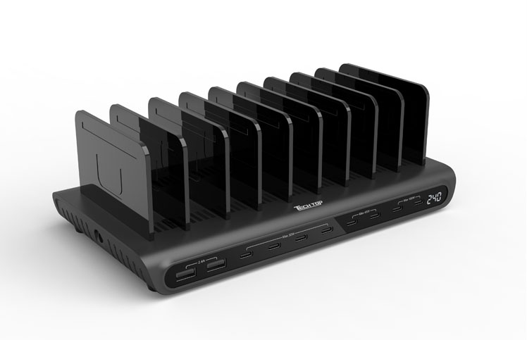 P1230C: 240W 10-Port PD 3.0 Smart Charging Station (8C2A)