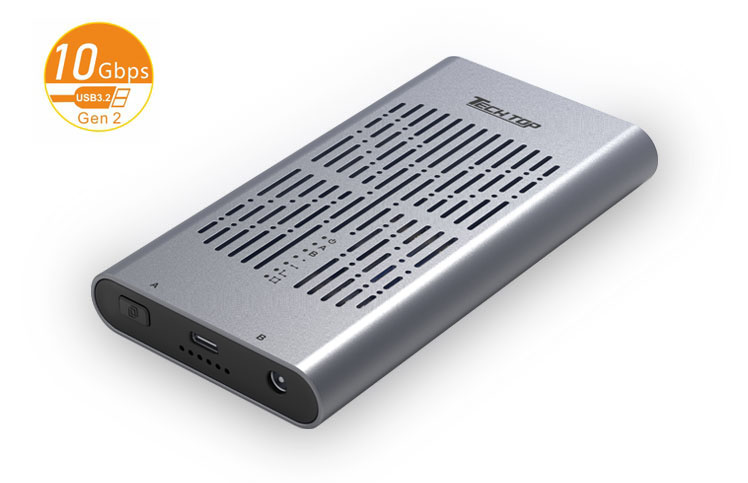 S1206B: USB3.2 Gen 2*2 20Gbps Type-C to Dual M.2 PCIE/NVME SSD Enclosure With offline Clone