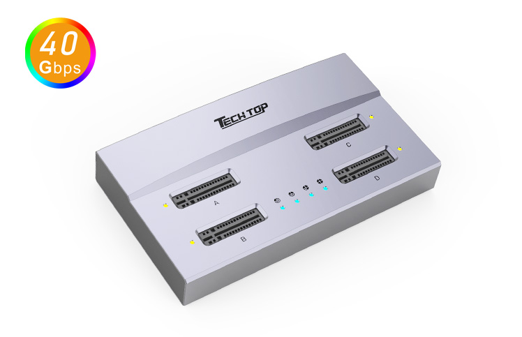 S1243B: USB4 40Gbps to M.2 PCIe 4.0x4 (PCIe&NVMe)4 Bay SSD Docking Station