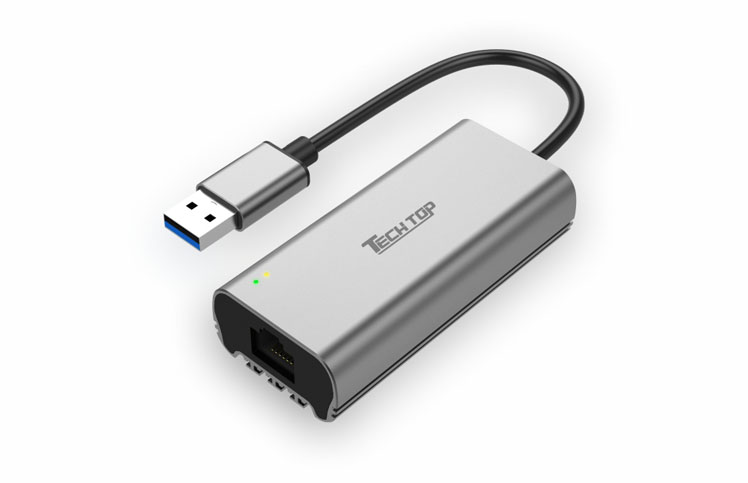 U1308B: USB 3.2 Gen1 Type-A to 2.5Gbps Ethernet Converter (Aluminium)
