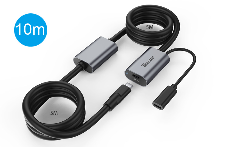 U1331B: 10M USB3.2 5Gbps Active Type C Extension Cable - Aluminum