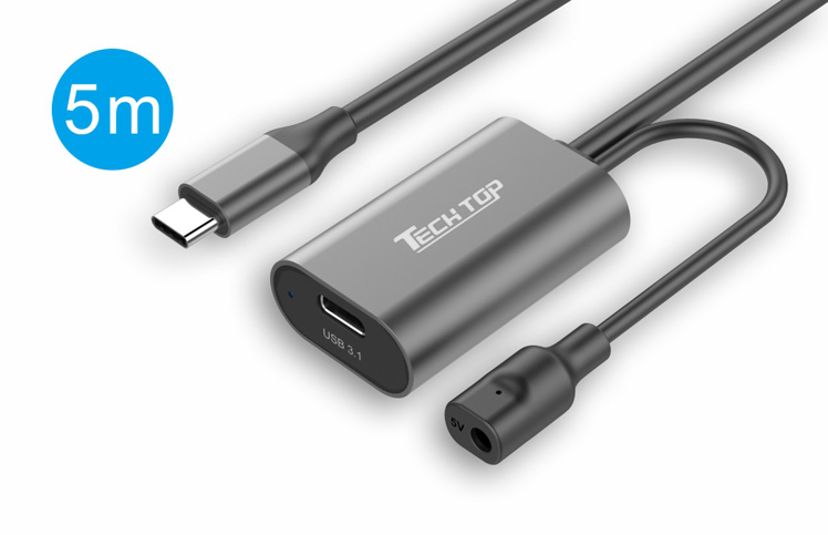 U303A: 5M, USB3.1 Gen1 Type-C Active Extension Cable ( C Female), Aluminum Case
