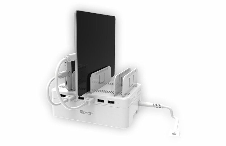 Y-2181: 60W, 6-Port USB Smart Charging Station