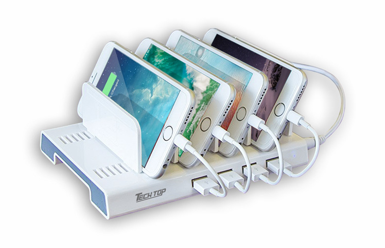 Y-2187A: 36W, 4-Port USB Smart Charging Station