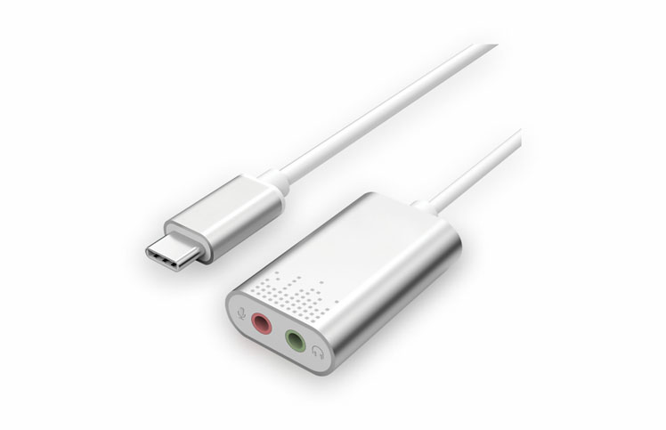 Y-248A: Type-C to External Stereo Sound  Converter, Aluminum Case