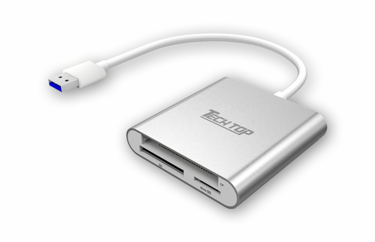 Y-9313: USB3.0 to SDHC/SDXC/Micro SD/CF Aluminum Card Reader