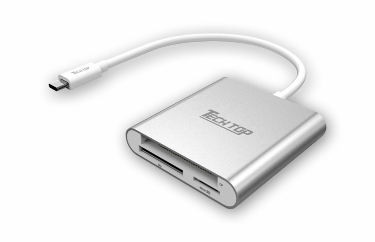 Y-9318: Type-C to SDHC/SDXC/Micro SD/CF Aluminum Card Reader