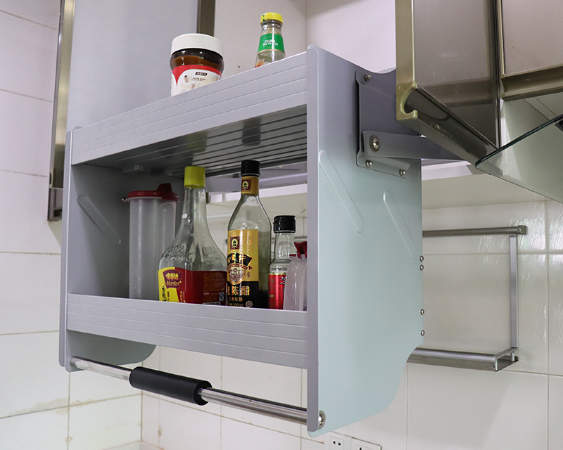 厨房橱柜吊柜简单舒适升降阻尼小窄调味篮调料篮拉升柜拉篮收纳架