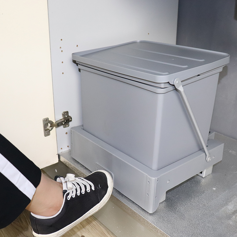 HOFFNUNG 弹开式橱柜内嵌入柜橱柜门隐藏厨房分类内置弹出垃圾桶