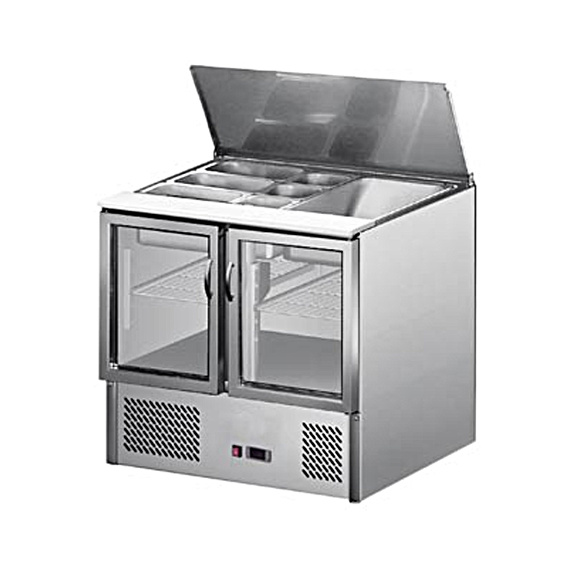 ESL3830二门玻璃门滑盖沙拉台